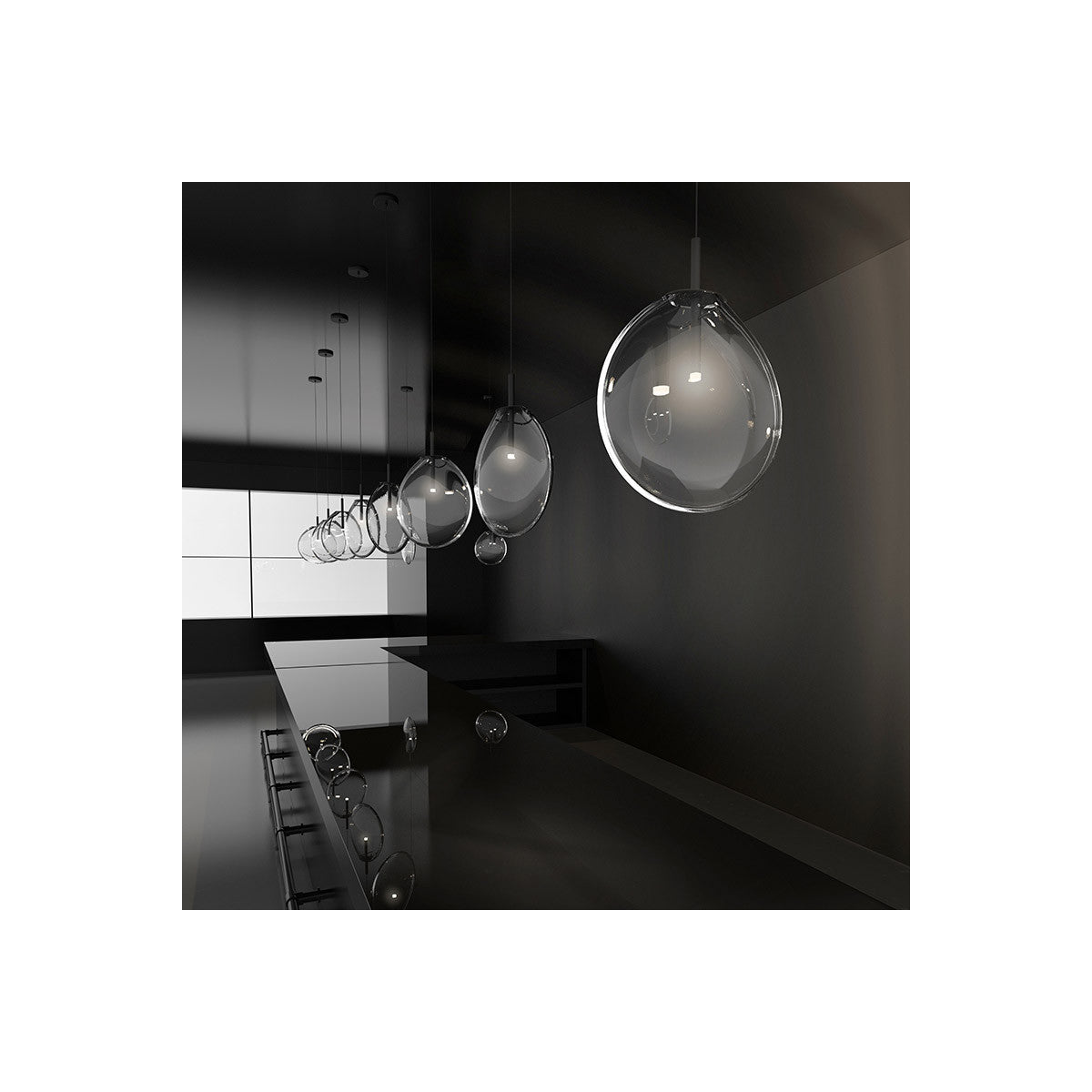 Sonneman Lighting Cantina Small 3-Light Tri-Spreader LED Pendant in Satin Black 2995.25C-SML