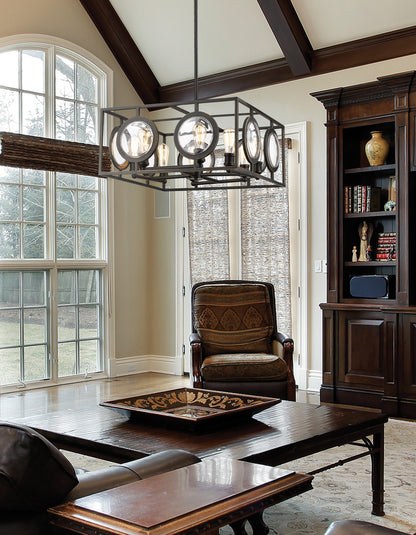 Z-Lite Port 8 Light Pendant in Olde Bronze 448-24OB