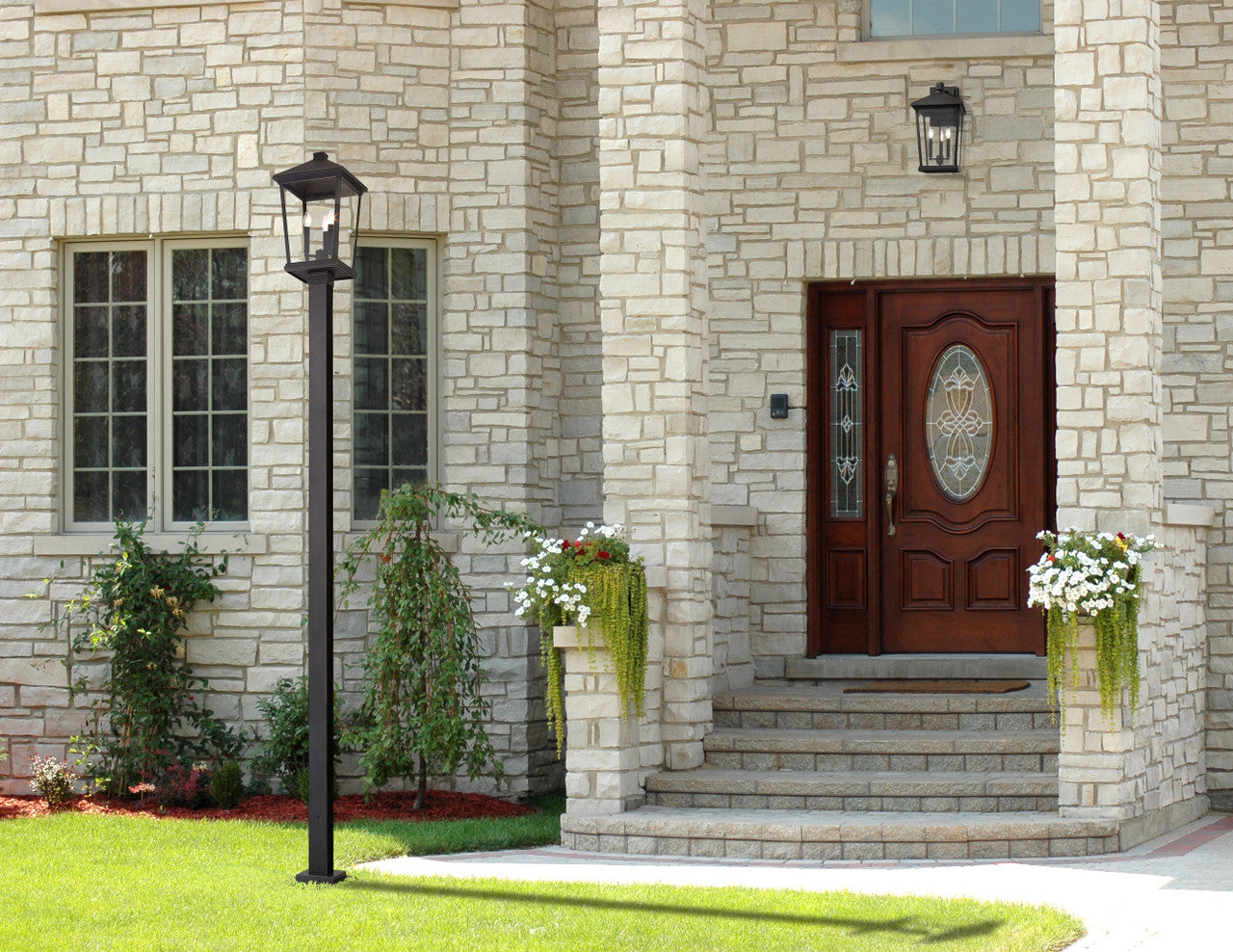 Z-Lite Beacon 3 Light Outdoor Post Mounted Fixture in Oil Rubbed Bronze 568PHXLS-536P-ORB