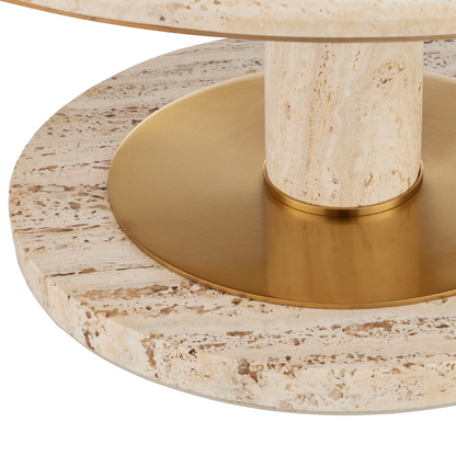 Currey & Co. Miles Travertine Cocktail Table 4000-0184