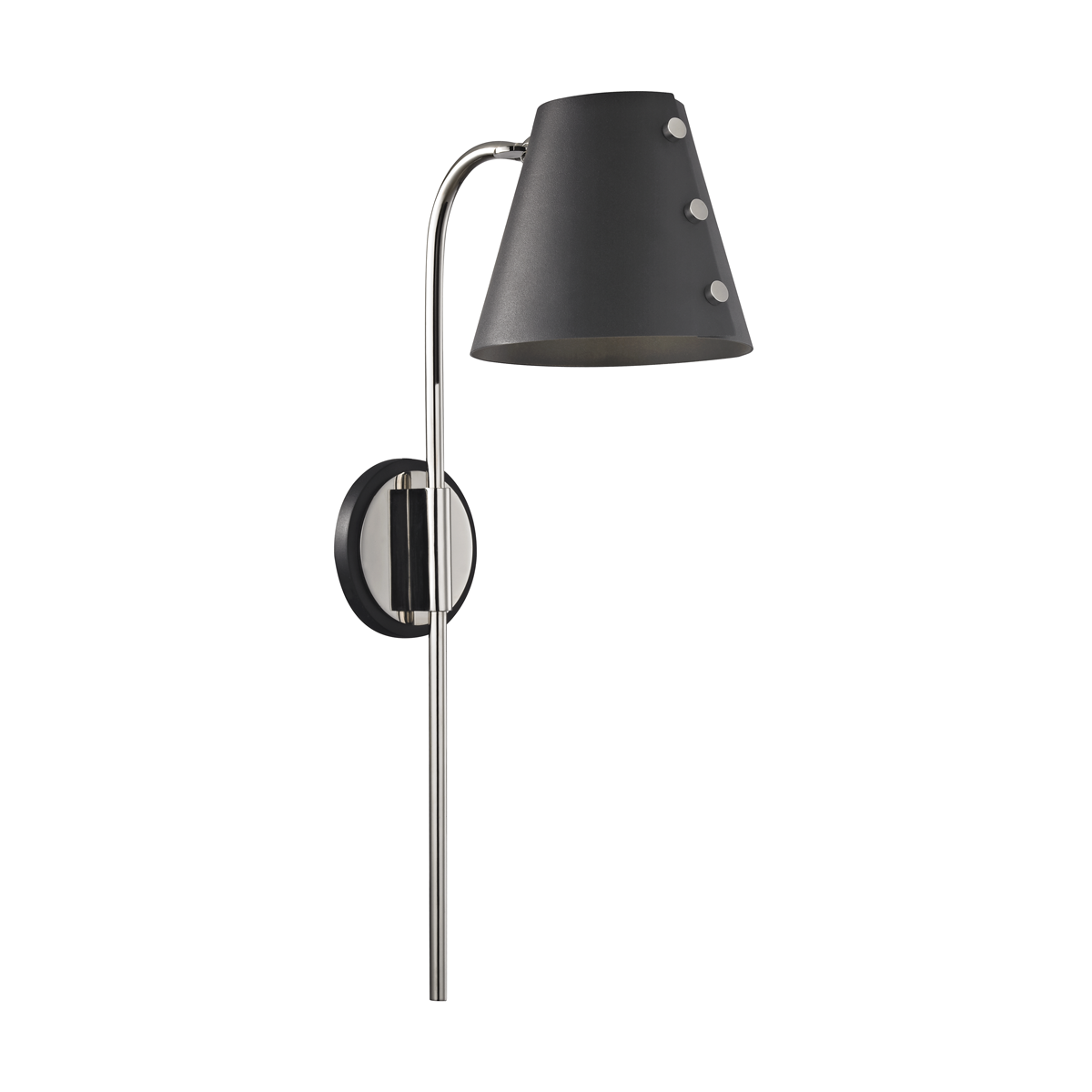 Mitzi 1 Light Plug-in Sconce in Polished Nickel/Black HL174201-PN/BK