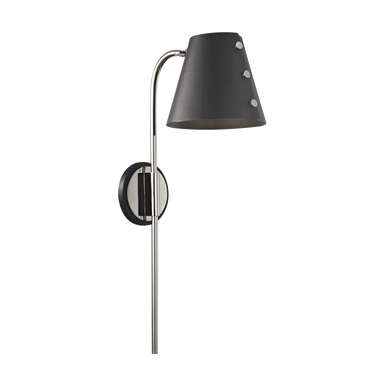 Mitzi 1 Light Plug-in Sconce in Polished Nickel/Black HL174201-PN/BK