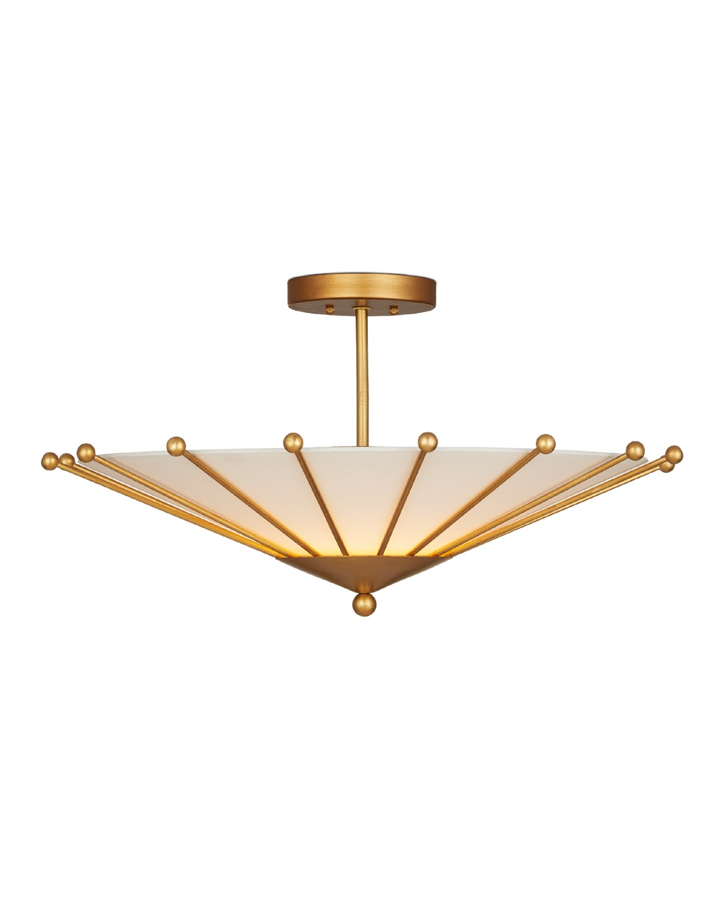 Currey & Co Epoch Semi-Flush Mount in Contemporary Gold Leaf/Sugar White 9000-1225