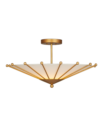 Currey & Co Epoch Semi-Flush Mount in Contemporary Gold Leaf/Sugar White 9000-1225