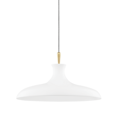 Mitzi 1 Light Pendant in Aged Brass/Soft Off White H421701L-AGB/WH