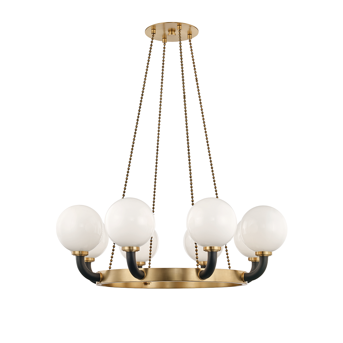 Hudson Valley Lighting Werner Chandelier in Aged Brass/black 3646-AGB/BK