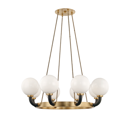 Hudson Valley Lighting Werner Chandelier in Aged Brass/black 3646-AGB/BK