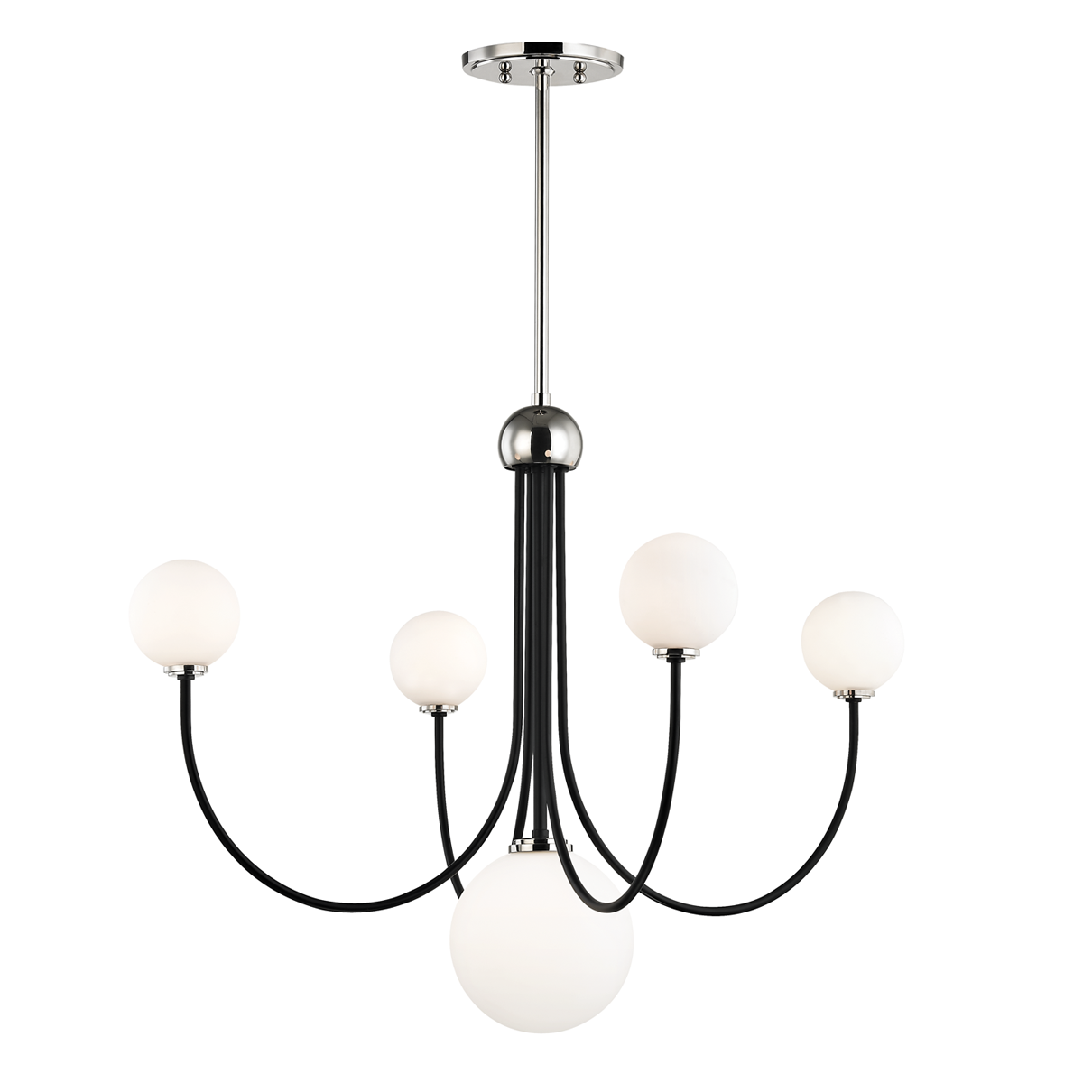 Mitzi 5 Light Chandelier in Polished Nickel/Black H234805-PN/BK