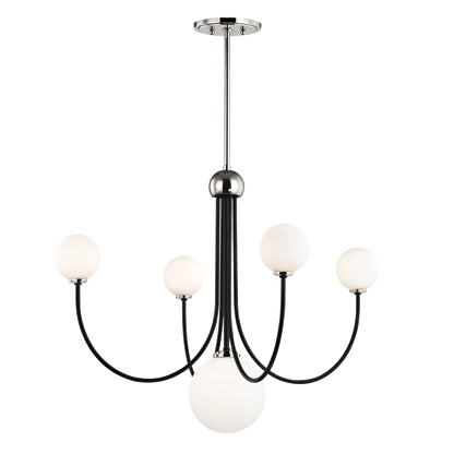 Mitzi 5 Light Chandelier in Polished Nickel/Black H234805-PN/BK