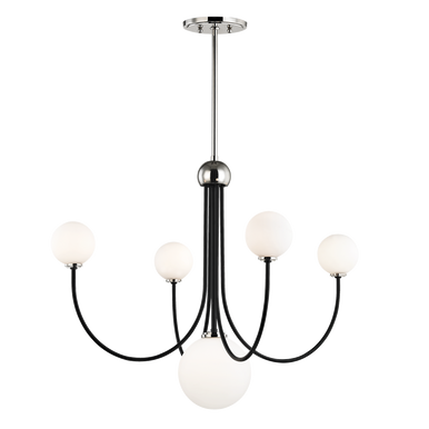 Mitzi 5 Light Chandelier in Polished Nickel/Black H234805-PN/BK