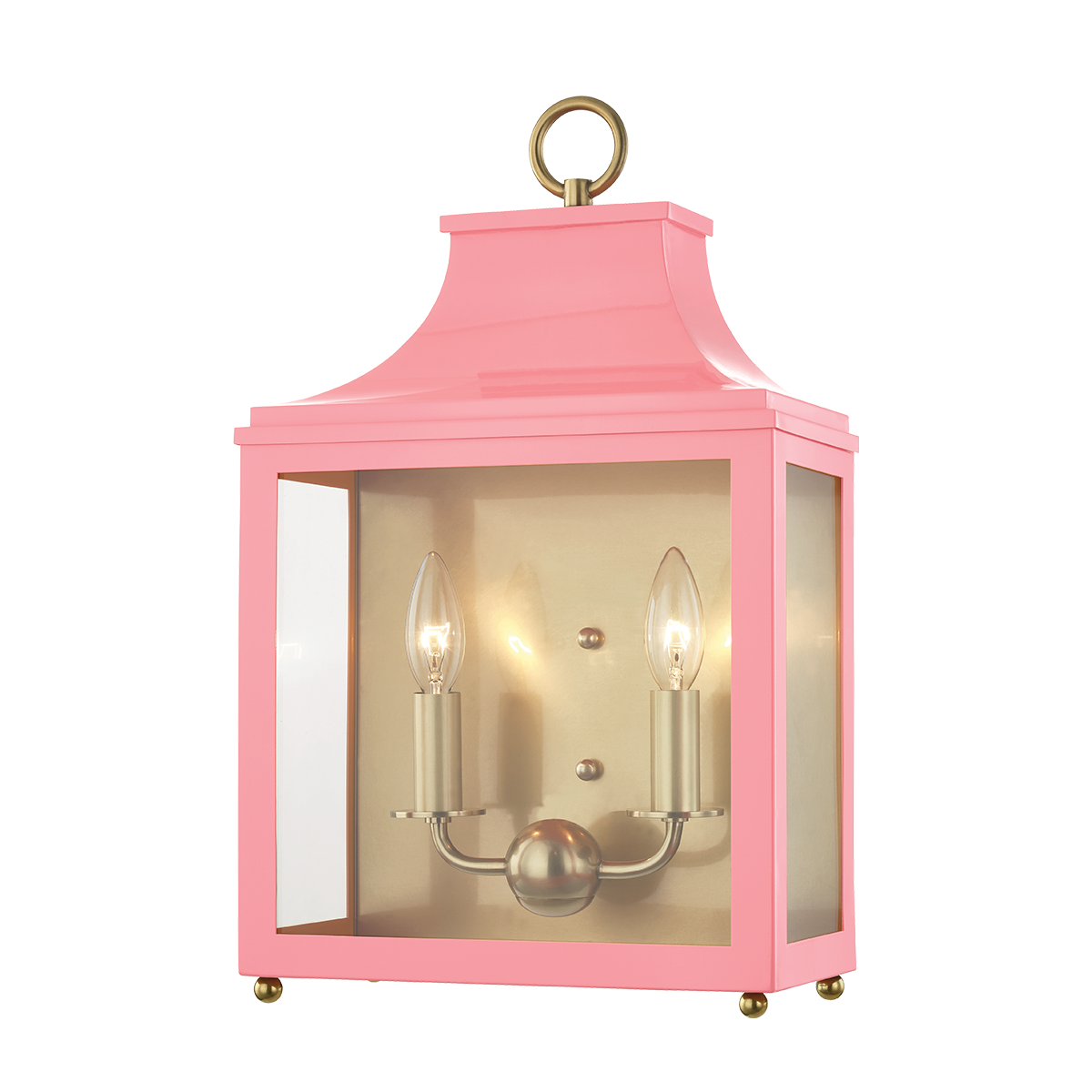 Mitzi 2 Light Wall Sconce in Aged Brass/Pink H259102-AGB/PK