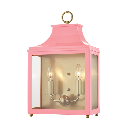 Mitzi 2 Light Wall Sconce in Aged Brass/Pink H259102-AGB/PK