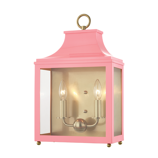 Mitzi 2 Light Wall Sconce in Aged Brass/Pink H259102-AGB/PK