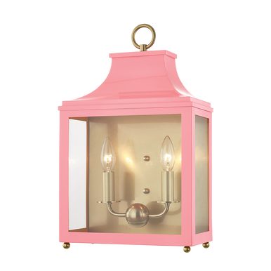 Mitzi 2 Light Wall Sconce in Aged Brass/Pink H259102-AGB/PK