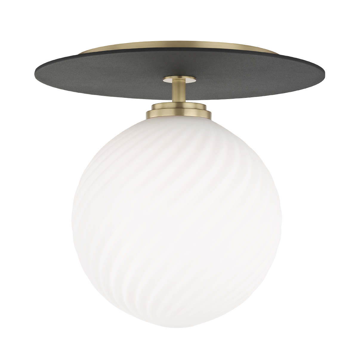 Mitzi 1 Light Semi Flush in Aged Brass/Black H200501L-AGB/BK