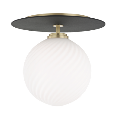 Mitzi 1 Light Semi Flush in Aged Brass/Black H200501L-AGB/BK