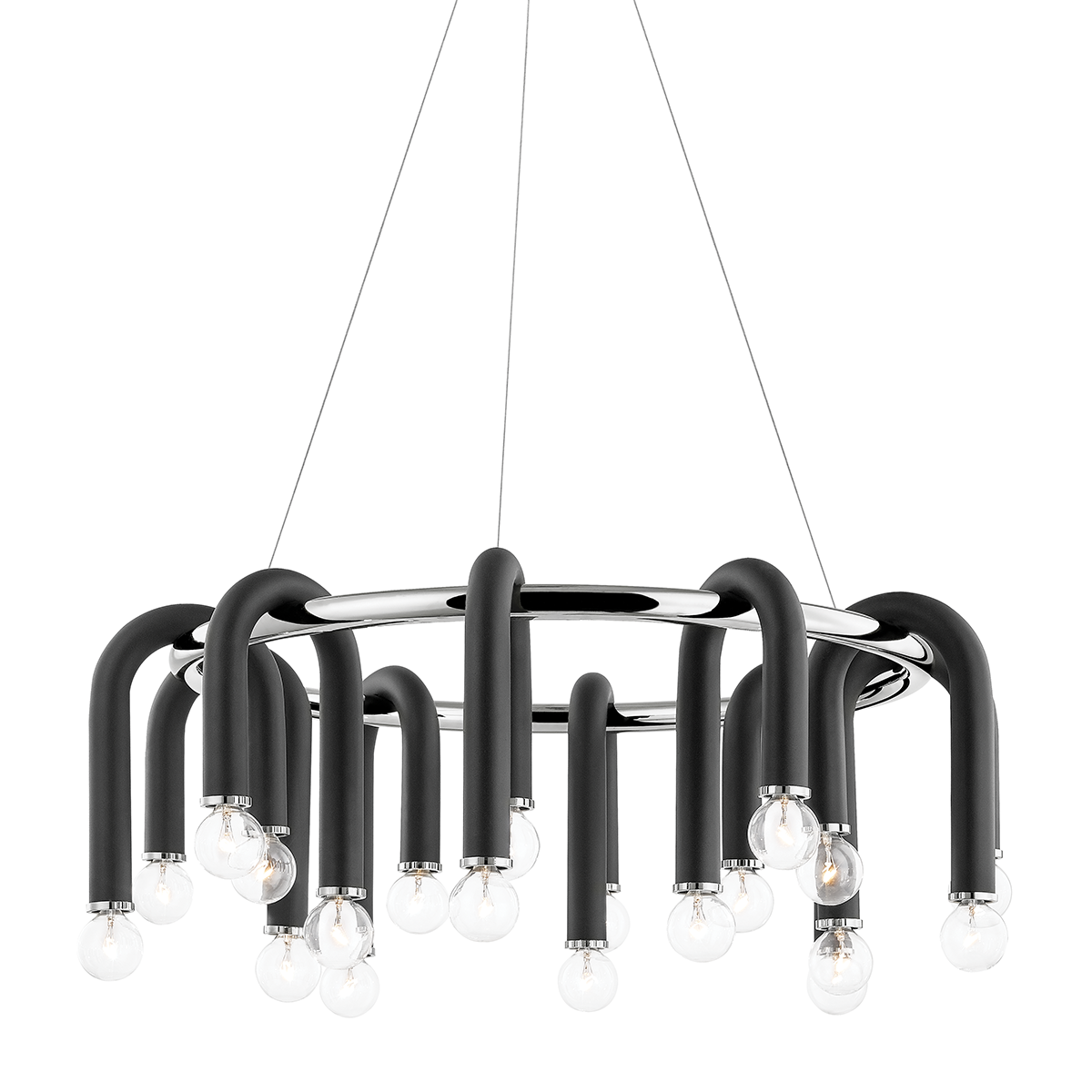 Mitzi 20 Light Chandelier in Polished Nickel/Black H382820-PN/BK