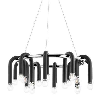 Mitzi 20 Light Chandelier in Polished Nickel/Black H382820-PN/BK