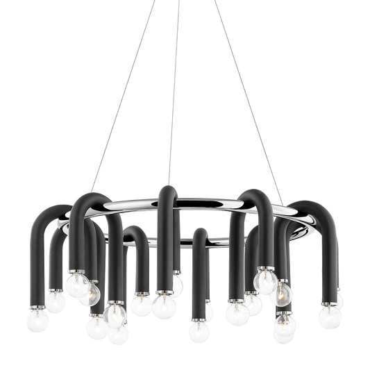 Mitzi 20 Light Chandelier in Polished Nickel/Black H382820-PN/BK