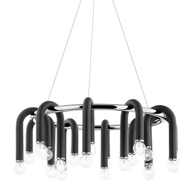 Mitzi 20 Light Chandelier in Polished Nickel/Black H382820-PN/BK