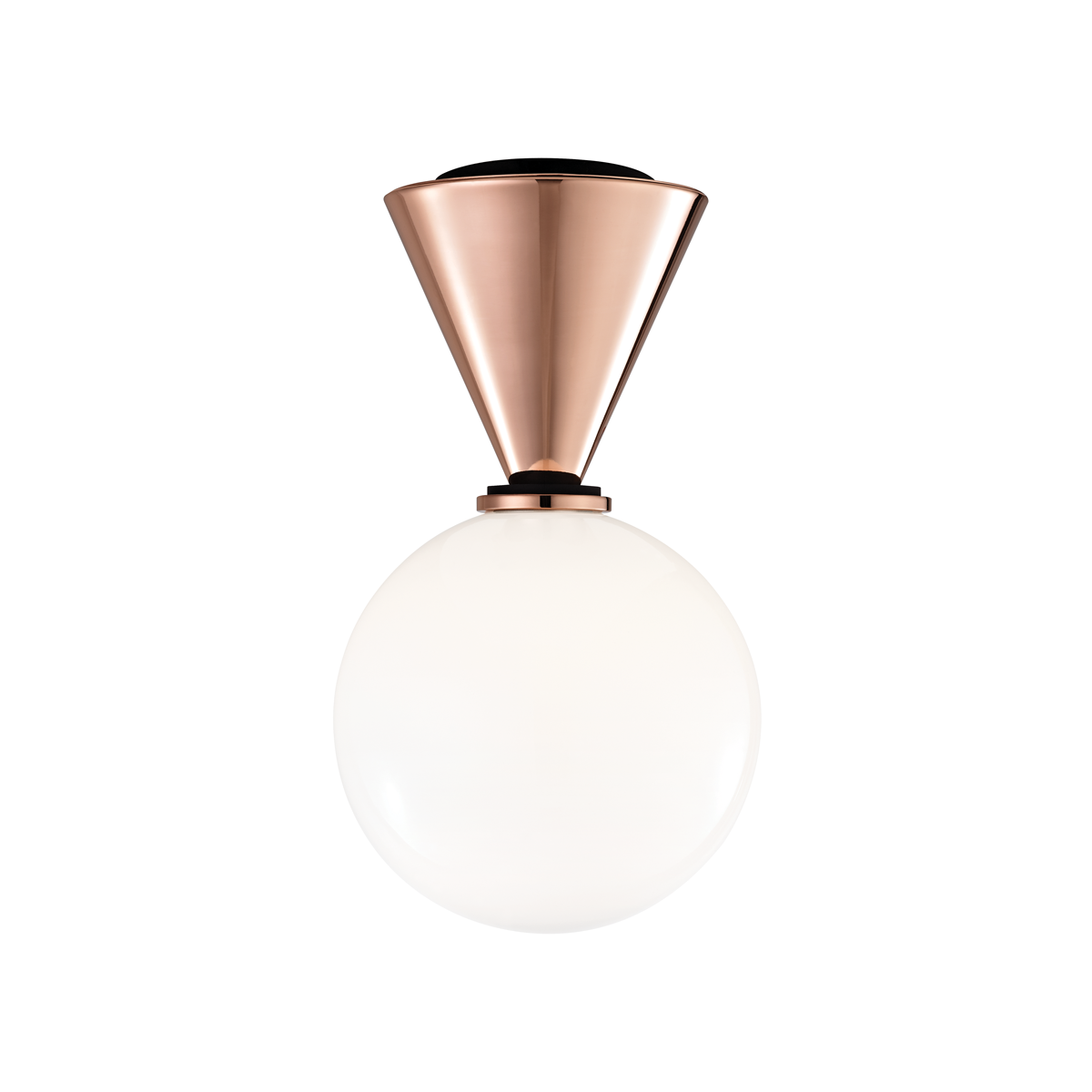 Mitzi 1 Light Flush Mount in Polished Copper/Black H148501S-POC/BK