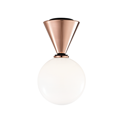 Mitzi 1 Light Flush Mount in Polished Copper/Black H148501S-POC/BK