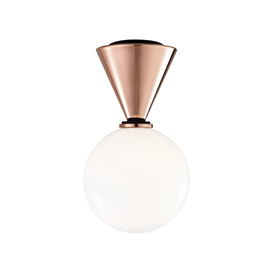 Mitzi 1 Light Flush Mount in Polished Copper/Black H148501S-POC/BK