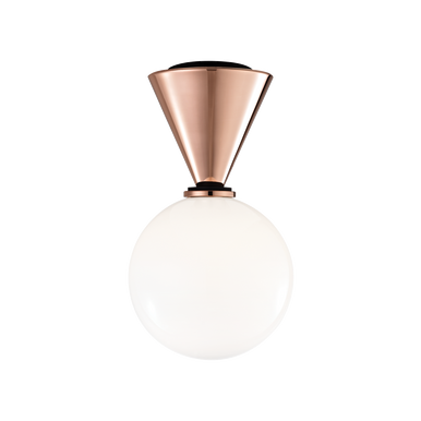 Mitzi 1 Light Flush Mount in Polished Copper/Black H148501S-POC/BK