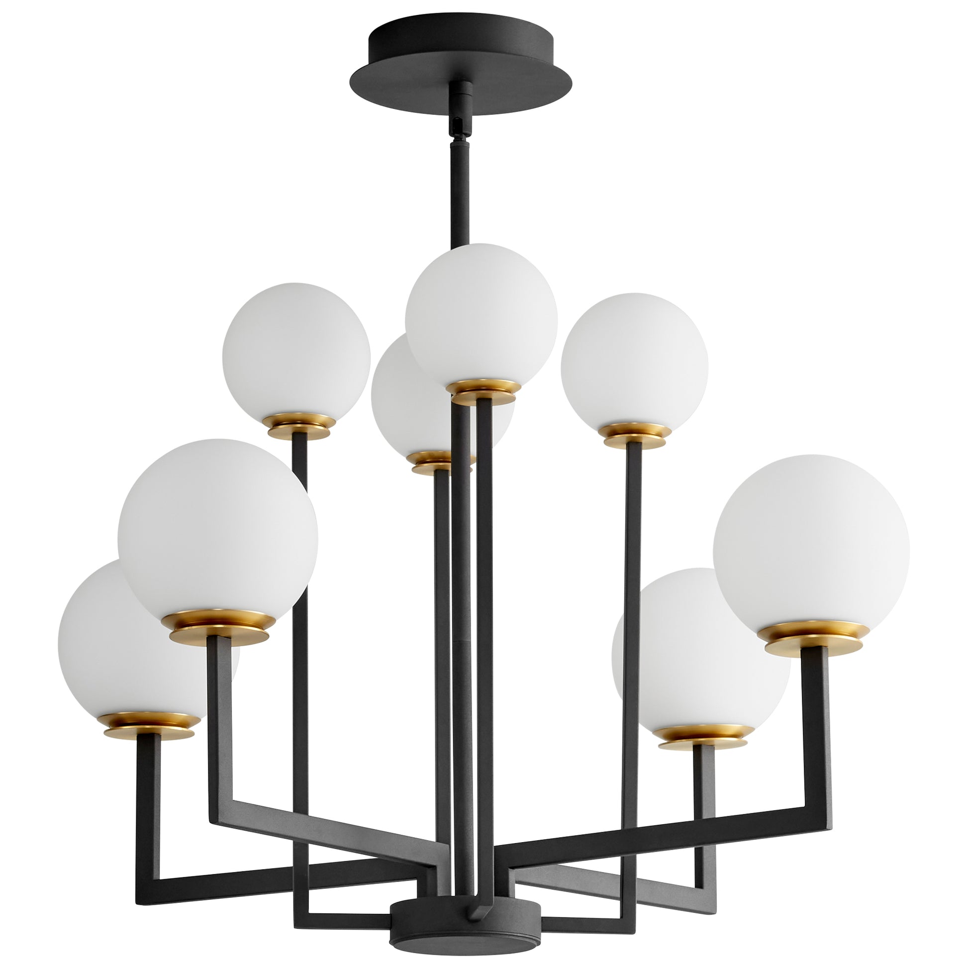 Oxygen Lighting Bonzo Chandelier in Black w/ Aged Brass 3-28-1540