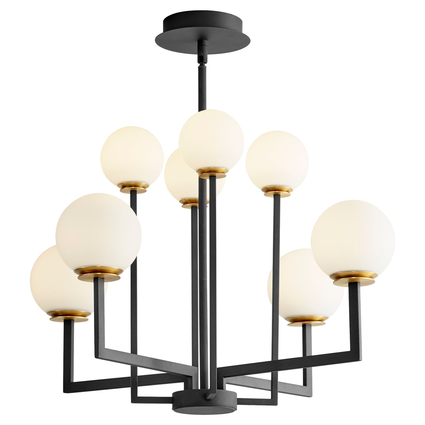 Oxygen Lighting Bonzo Chandelier in Black w/ Aged Brass 3-28-1540