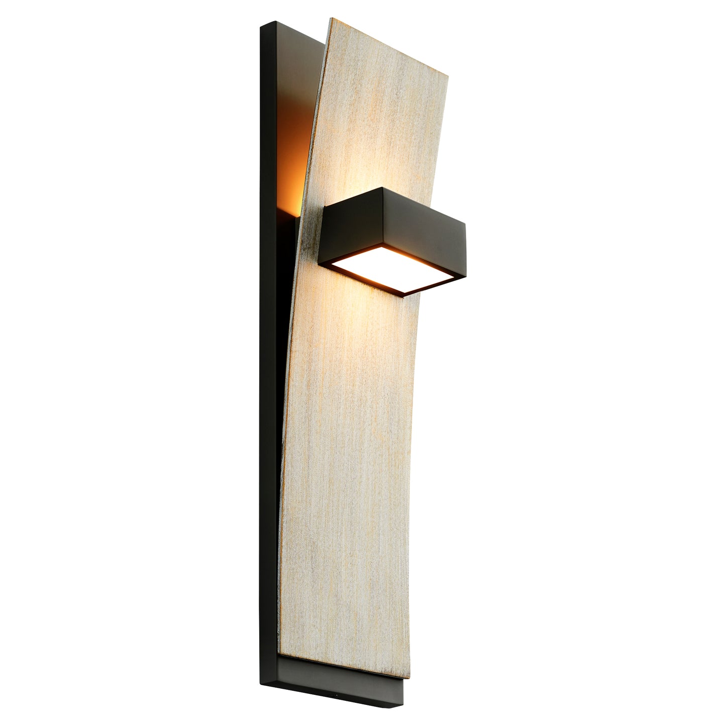 Oxygen Lighting Dario Sconce in Black w/ Weathered Oak 3-400-1541