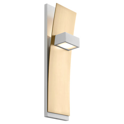 Oxygen Lighting Dario Sconce in White w/ Aged Brass 3-400-640