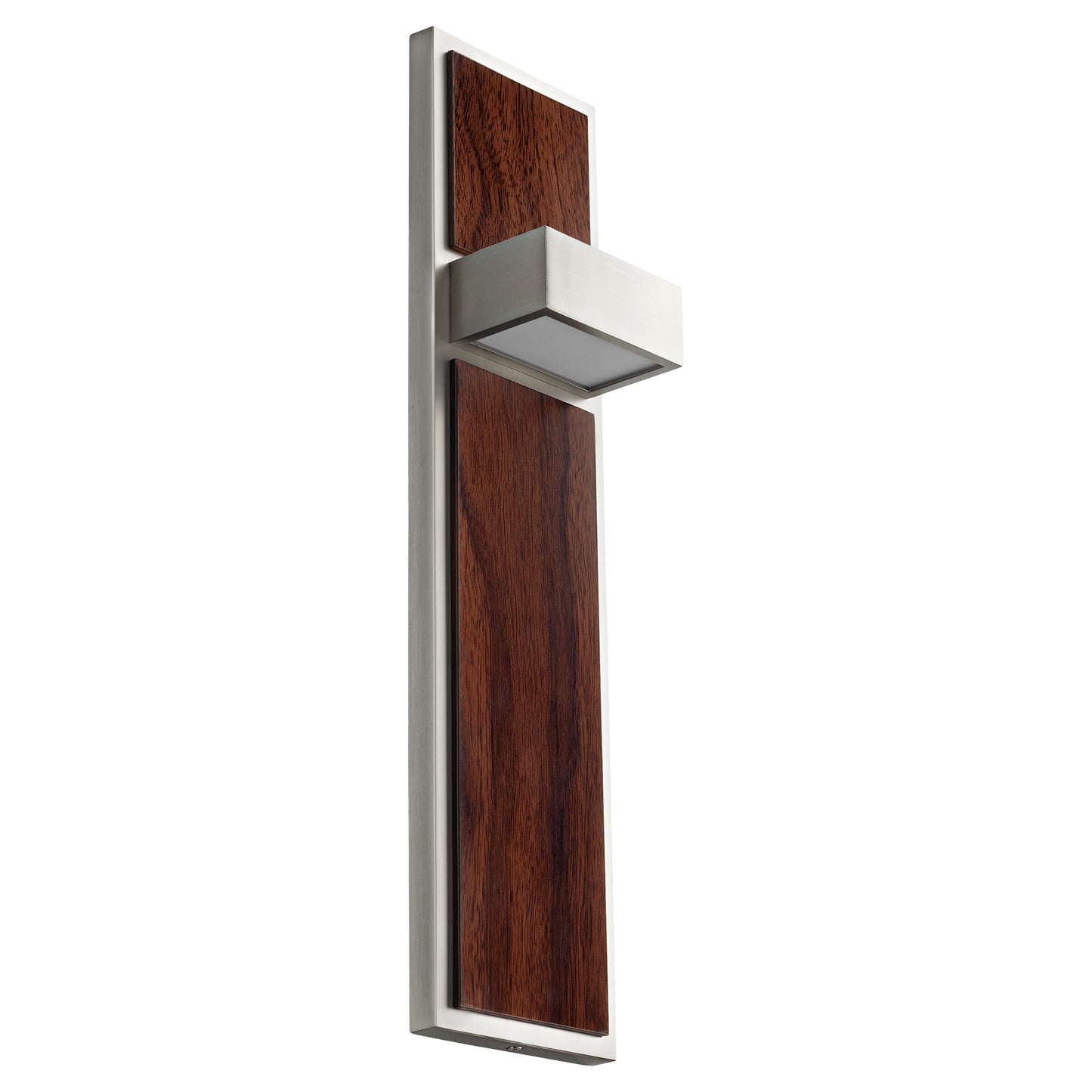 Oxygen Lighting Guapo Sconce in Satin Nickel w/ Walnut 3-401-24