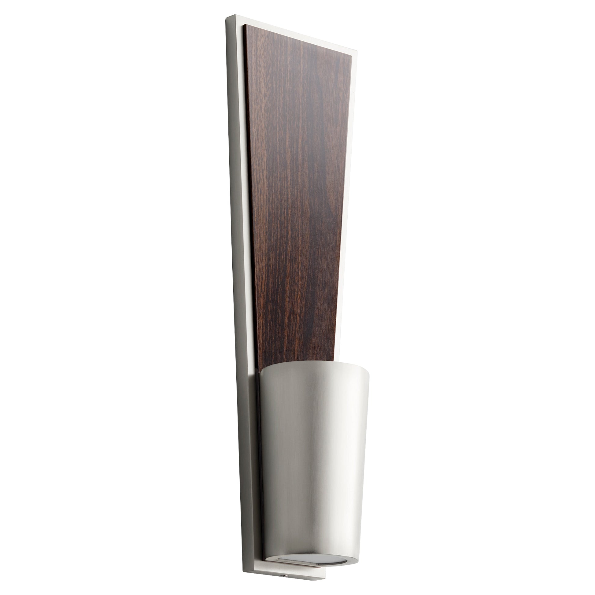 Oxygen Lighting Favero Sconce in Satin Nickel w/ Walnut 3-402-24