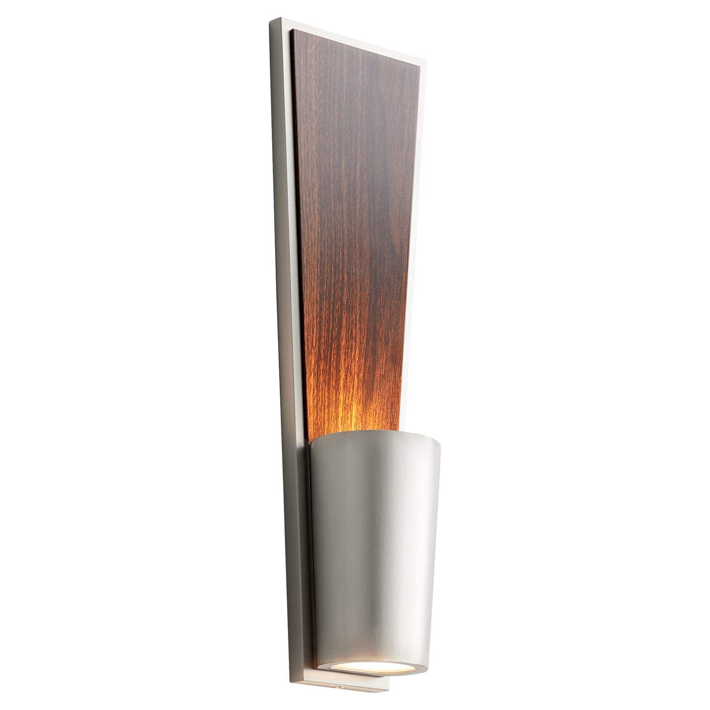 Oxygen Lighting Favero Sconce in Satin Nickel w/ Walnut 3-402-24