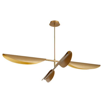 Oxygen Lighting Pivot Chandelier in Aged Brass 3-407-40