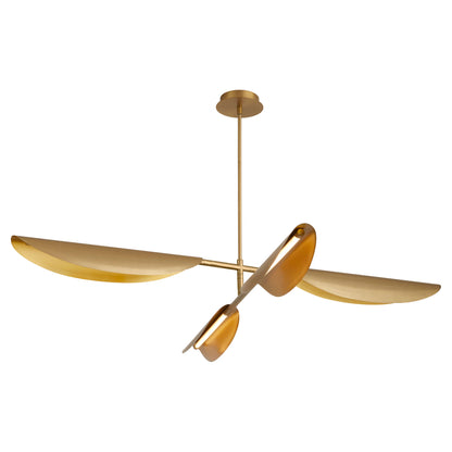 Oxygen Lighting Pivot Chandelier in Aged Brass 3-407-40