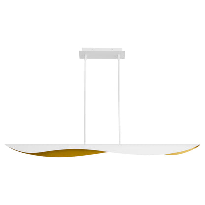 Oxygen Lighting Pivot Chandelier in White w/ Aged Brass 3-408-640