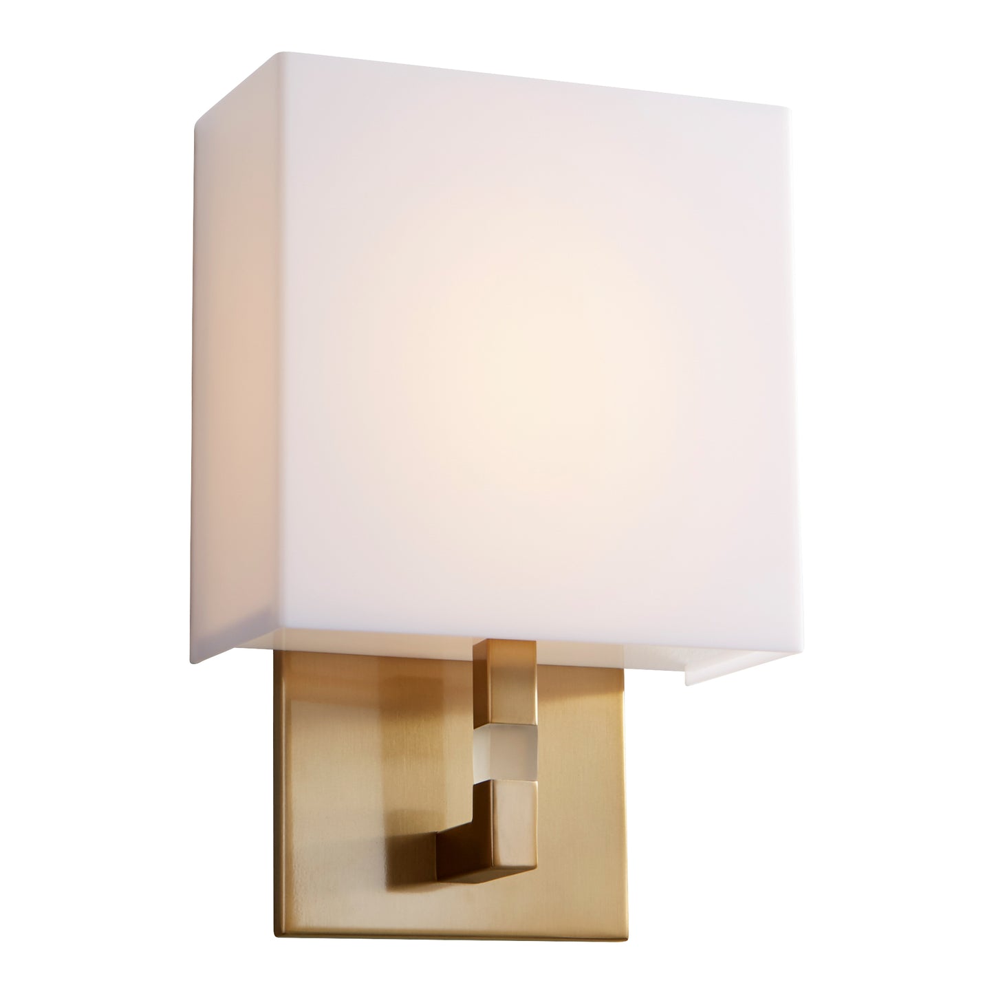 Oxygen Lighting Chameleon Sconce in Aged Brass w/ Matte White Acrylic 3-521-40