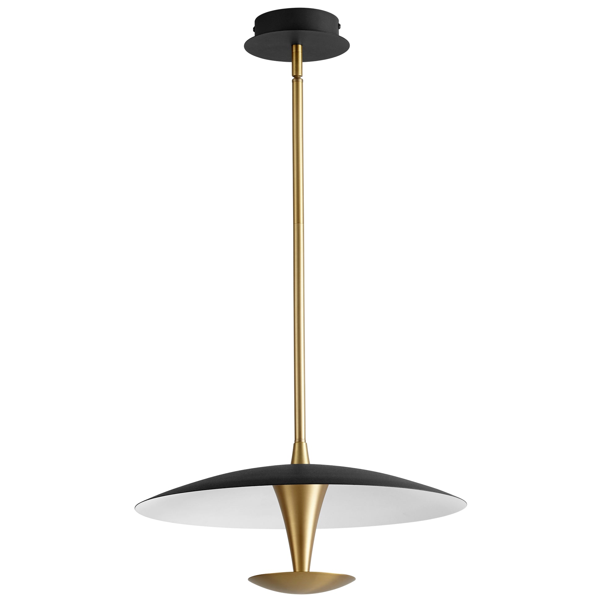 Oxygen Lighting Spacely Pendant in Black w/ Aged Brass 3-646-1540