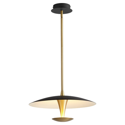 Oxygen Lighting Spacely Pendant in Black w/ Aged Brass 3-646-1540