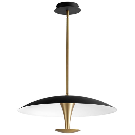 Oxygen Lighting Spacely Pendant in Black w/ Aged Brass 3-647-1540