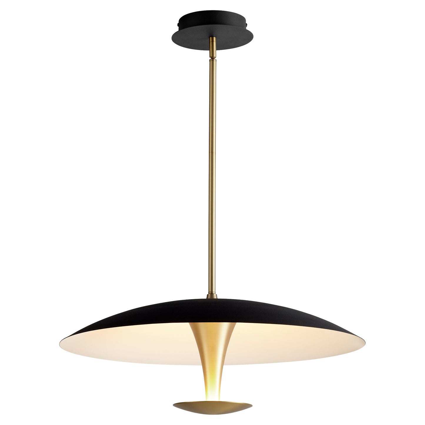 Oxygen Lighting Spacely Pendant in Black w/ Aged Brass 3-647-1540