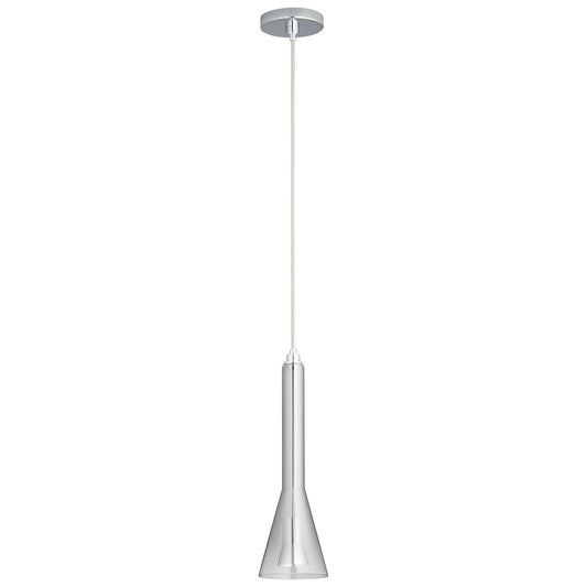 Oxygen Lighting Liberty Pendant in Polished Chrome w/ Smoke Ombre 3-652-1314