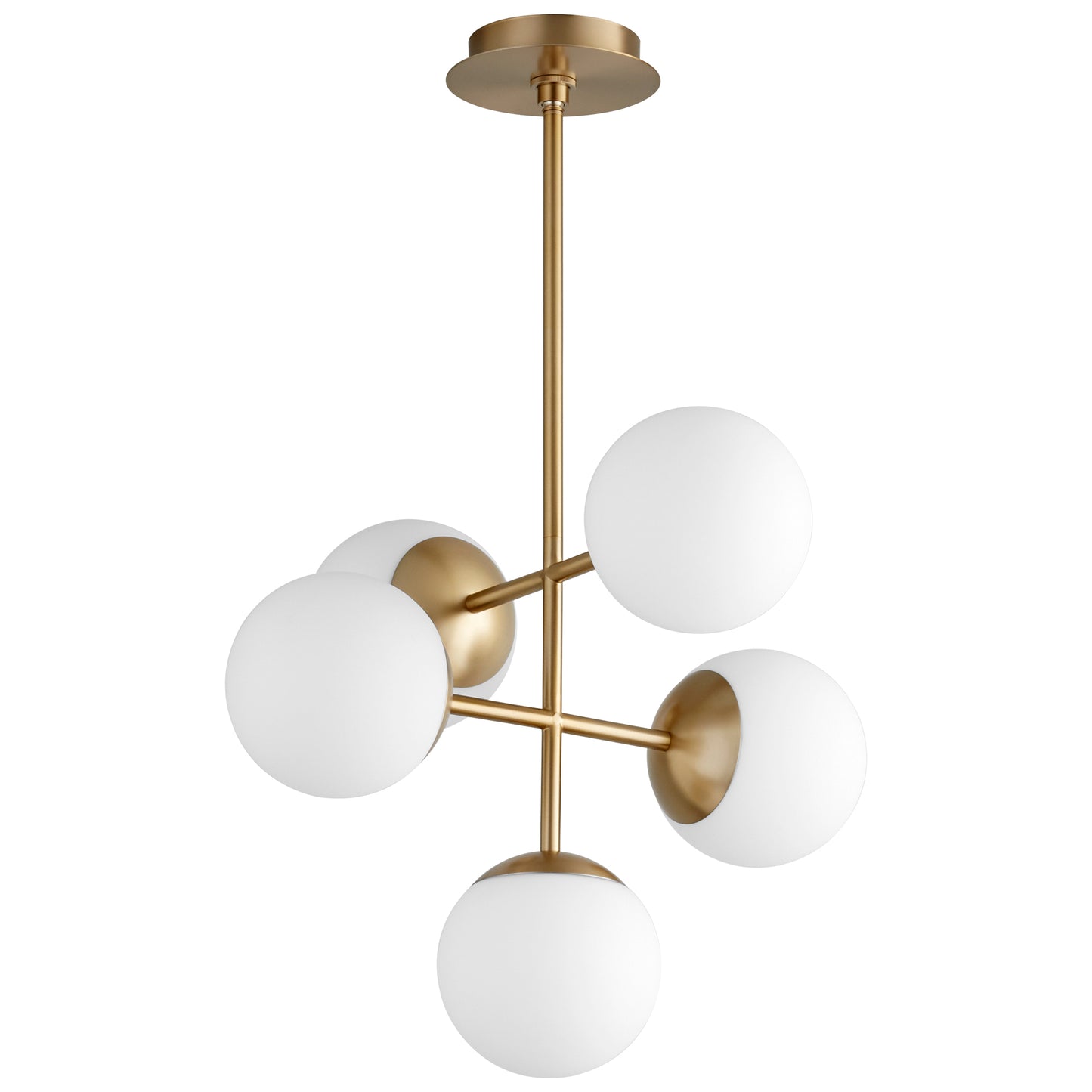 Oxygen Lighting Nebula Chandelier in Aged Brass 3-680-40