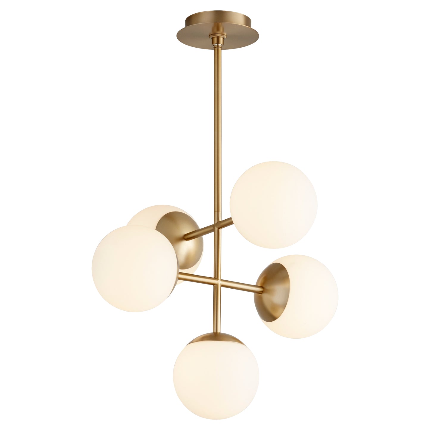 Oxygen Lighting Nebula Chandelier in Aged Brass 3-680-40