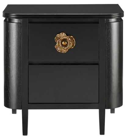 Currey & Co. Briallen Black Nightstand 3000-0098