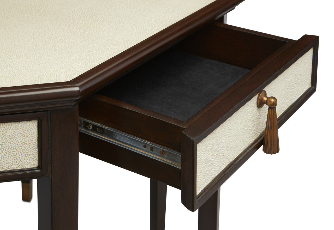 Currey & Co. Evie Shagreen Entry Table 3000-0200