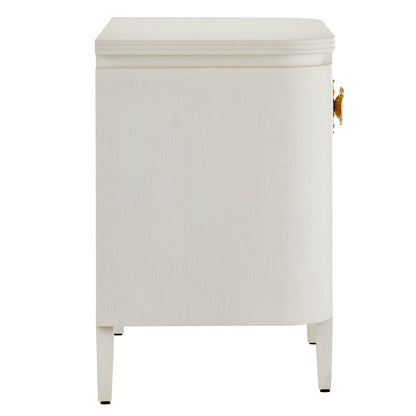 Currey & Co. Briallen White Nightstand 3000-0279