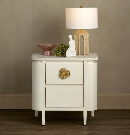 Currey & Co. Briallen White Nightstand 3000-0279